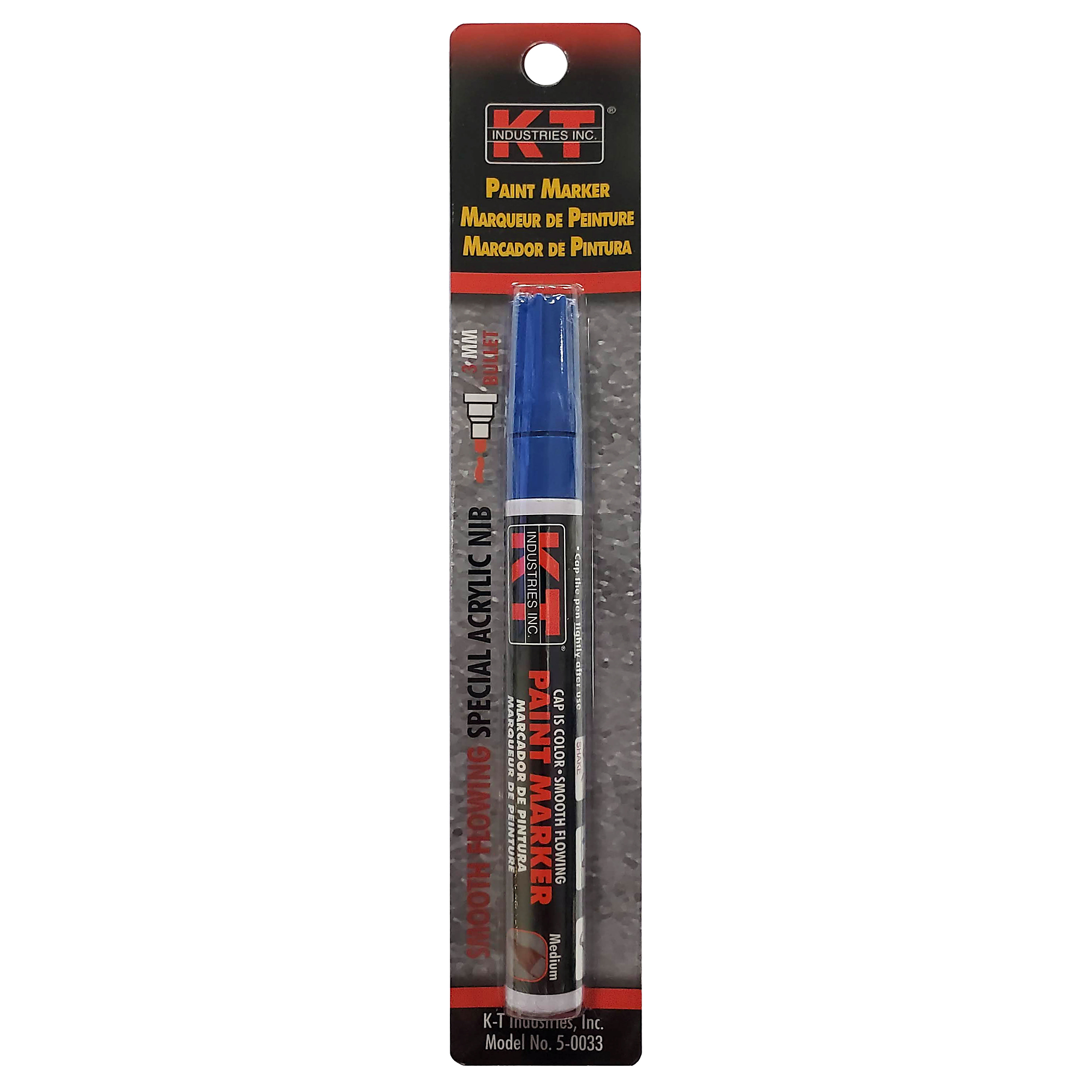 K-T Industries Liquid Paint Marker — Blue, Permanent, Industrial Grade, Model# 5-0033